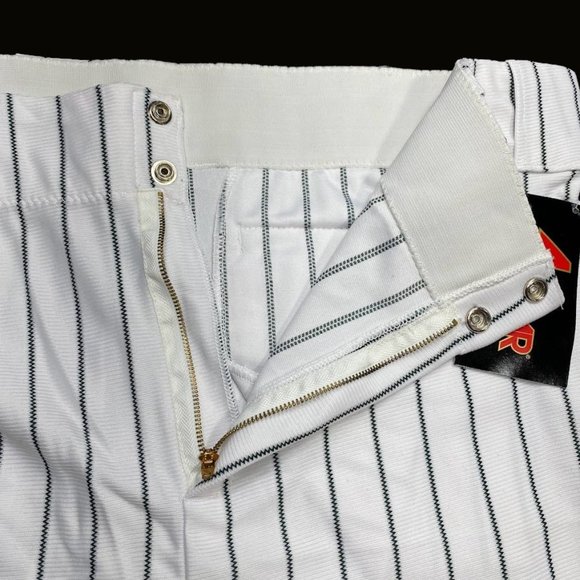 All Star Baseball Pants Adult XL White Green Pinstripe Full Length Softball Mens - Picture 5 of 11